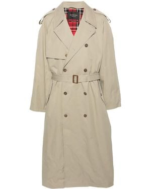 Balenciaga Trench Long À Taille Ceinturée - Neutre