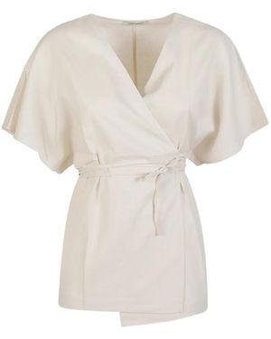 hinnominate Wrap Belted Blouse - White
