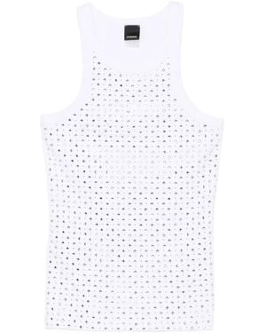 Pinko Top Con Apliques - Blanco