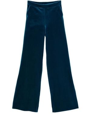 La Petite Robe Di Chiara Boni Pantalones anchos con cinturón - Azul