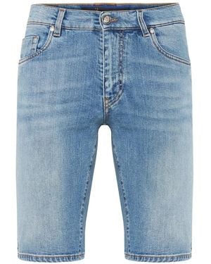 Billionaire Short En Jean À Palmier Brodé - Blue