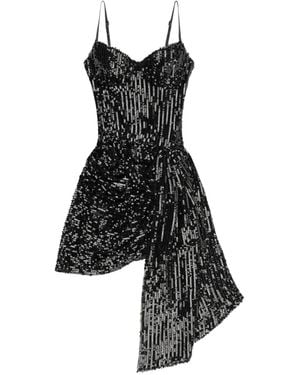 Area Wrapped Mini Dress - Black