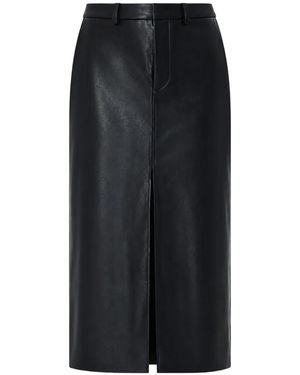 Frankie Shop Maybelle Midi-Rok Met Split - Zwart