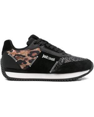 Just Cavalli Leopard-Print Sneakers - Black