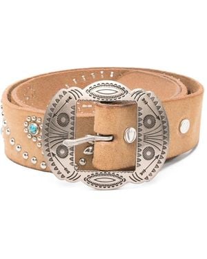 HTC Rosamond Studded Leather Belt - Pink