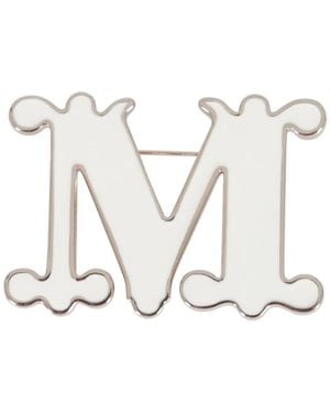 Weekend by Maxmara Letter-Design Brooch - White