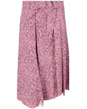 Isabel Marant Falda Midi Cacia Con Estampado Floral - Rosa