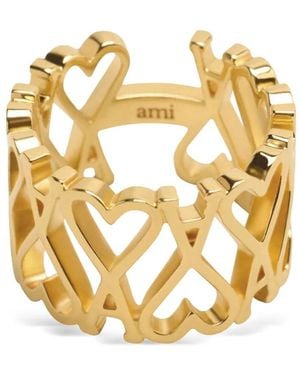 Ami Paris Ami De Coeur Ring - Mettallic