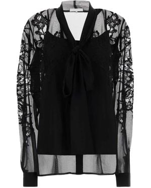 Costarellos Bluse Mit Schnürung - Schwarz