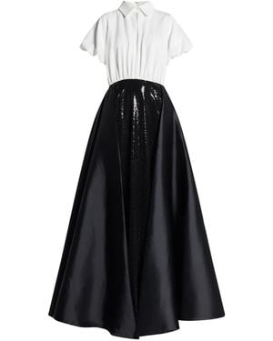 Greta Constantine Champneys Sequin-panel Maxi Dress - Black