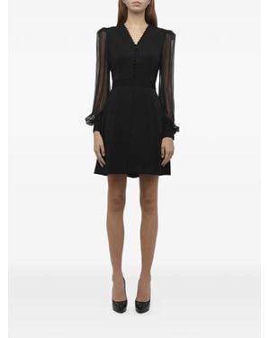McQueen Inverted Pleat Mini Dress - Black