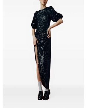 In the mood for love Sahar Sequin-Embellished Maxi Dress - Blue