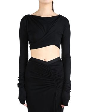 Rick Owens クロップド トップ - ブラック