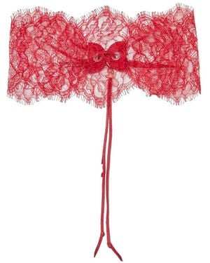 Undercover Lace-Detailing Choker - Red