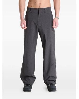 ROA Pantalones A Rayas Diplomáticas Con Logo - Gris