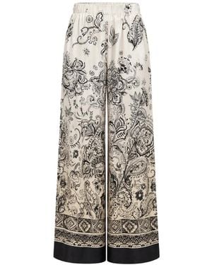 Kaos Paisley-Print Palazzo Trousers - White
