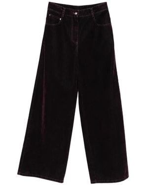 forte_forte Flocked Wide-Leg Jeans - White