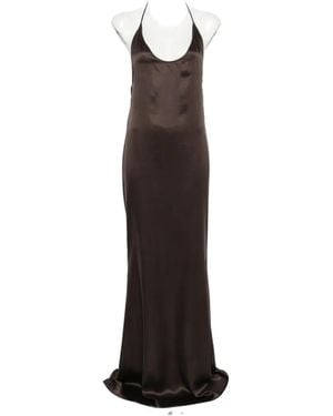 Tom Ford Halterneck Silk-Satin Maxi Dress - White