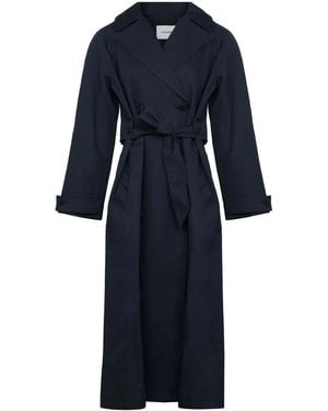 Yves Salomon Double-Breasted Trenchcoat - Blue