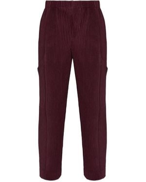 Homme Plissé Issey Miyake Quarry Cargo-Pockets Pleated Trousers - Red