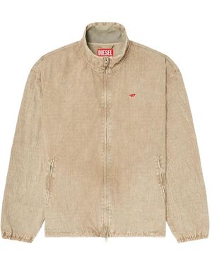 DIESEL Logo-Detail Zip-Up Jacket - Natural