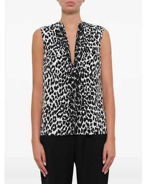 Givenchy Split Neck Blouse - Black