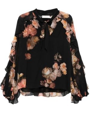 Zimmermann Hypnotic Flutter Blouse - Black
