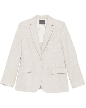 Lorena Antoniazzi Sequin Single-Breasted Blazer - White