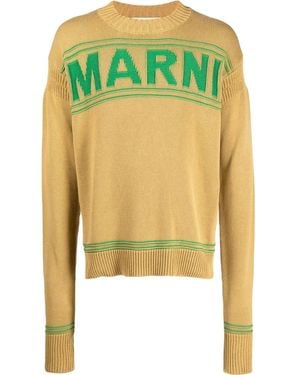 Marni Logo-print Knit Jumper - Green