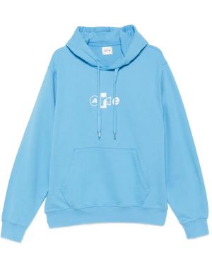 Arte' Logo-Print Drawstring Hoodie - Blue