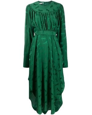 Stella McCartney Horses Jacquard Midi Dress - Green