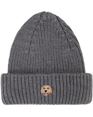 PELO FOUNDATION Dog-Appliqué Beanie - Gray