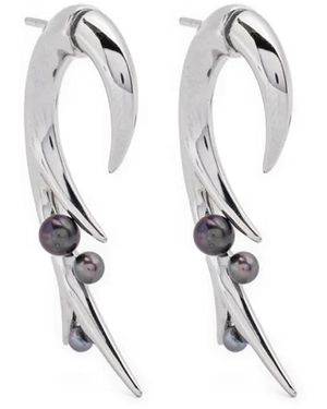 Shaun Leane Large Hooked Pearl Earrings - White