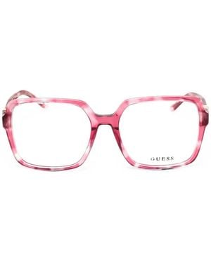 Guess Oversized Square-Frame Glasses - Pink