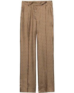 Prada High-Waist Twill Trousers - Natural