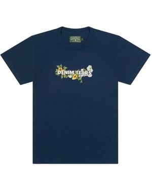 DENIM TEARS Logo-Print T-Shirt - Blue