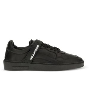 DSquared² Touch-Strap Logo-Print Sneakers - Black