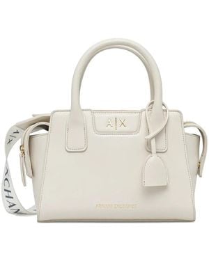 ARMANI EXCHANGE Tag-Detail Tote Bag - White