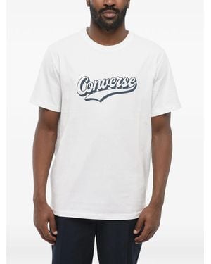 Converse Camiseta De Algodón Con Logo Estampado - Blanco