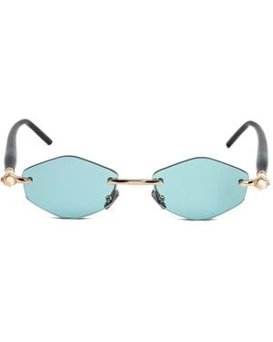 Kuboraum P60 Geometric-Frame Rimless Sunglasses - Blue