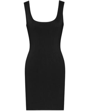 Saint Laurent Square-Neck Mini Dress - Black