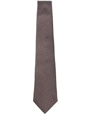 Canali Patterned Tie - White