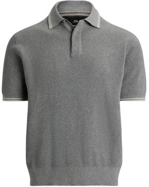 Ralph Lauren Waffle-Knit Cotton Polo Shirt - Grey