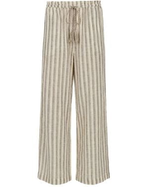 Ulla Johnson Josephine Striped Tassel Trousers - Natural
