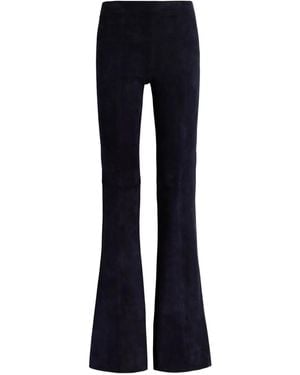 Stouls Pantalon En Cuir À Coupe Évasée - Bleu