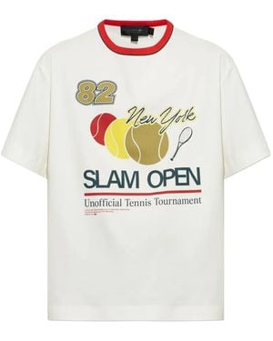 Lacoste Runway Tennis-Print T-Shirt - White