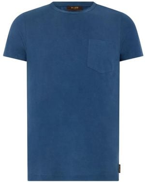 Moorer Bruzio-Jch T-Shirt Met Borstzak - Blauw