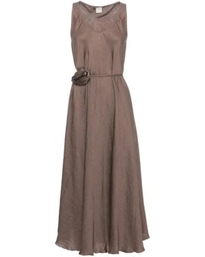 Marella Mlmalcool Floral-Detail Midi Dress - Brown
