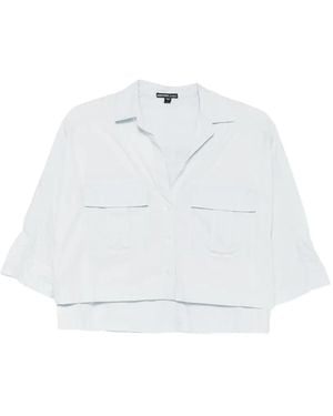 James Perse Patch-Pocket Cropped Shirt - White