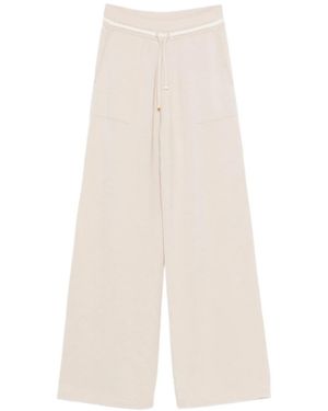 Eleventy Ribbed Drawstring Trousers - White